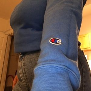 Champion Blue Reverse Weave Crewneck